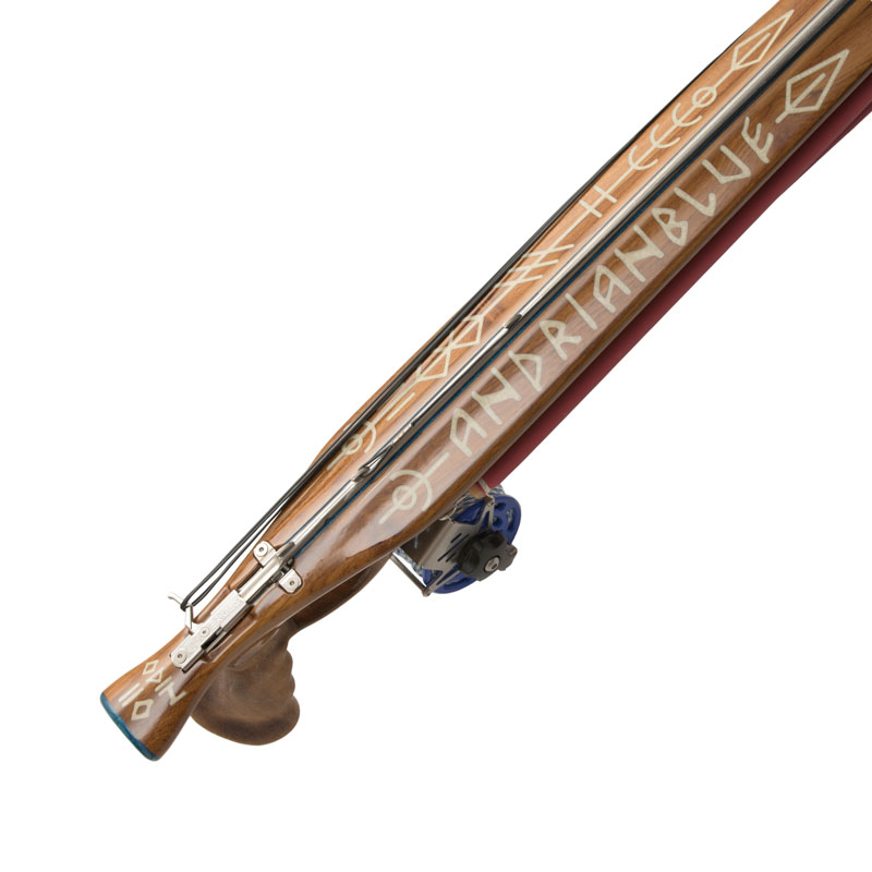 wooden speargun rear end from top